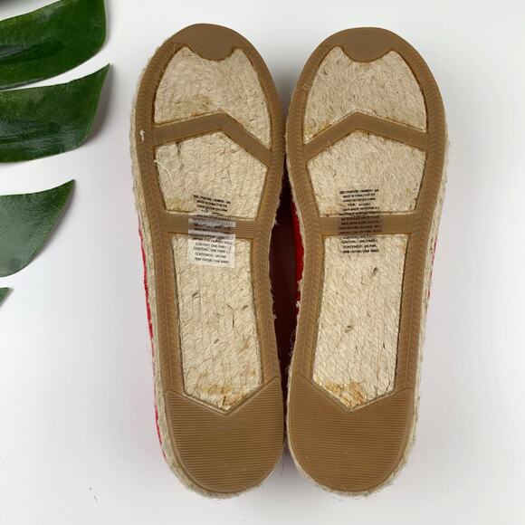 Cushion Walk by Avon Espadrille Flats Red Canvas Yacht Boat Slip On Women's 8 - Picture 11 of 12